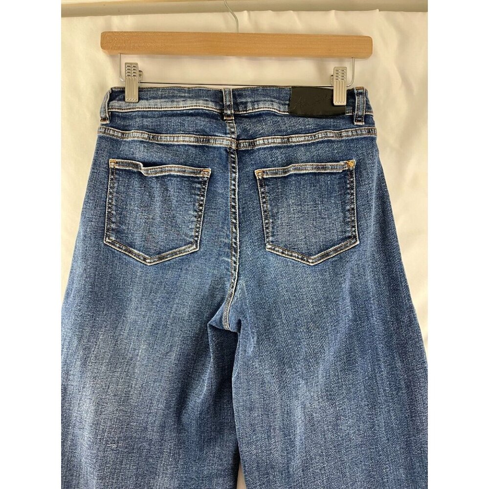 Ashley Graham X Marina Rinaldi Idioma Contrast Raw Hem Jeans Womens Size 6 - Picture 5 of 14